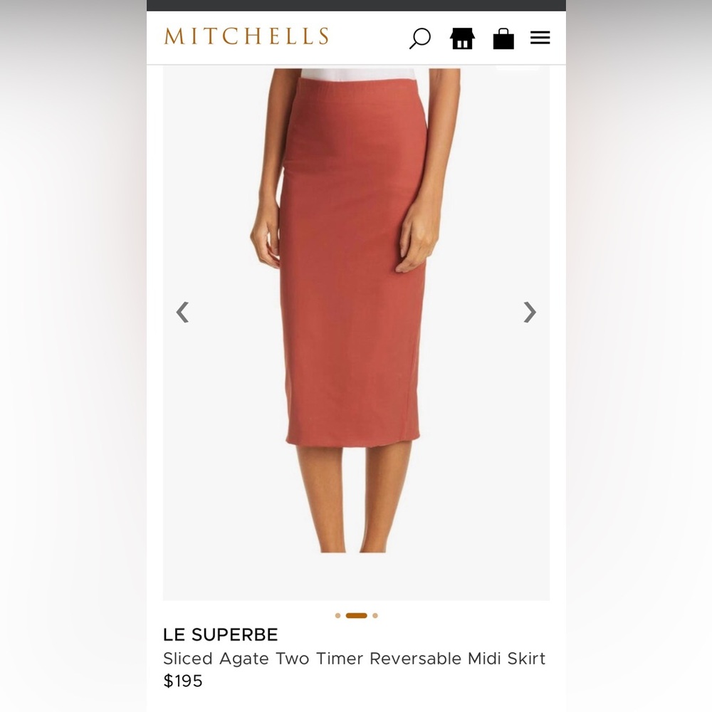 Marble-Print Pencil Skirt in Rust, Cream & Gold - Picture 4 of 7